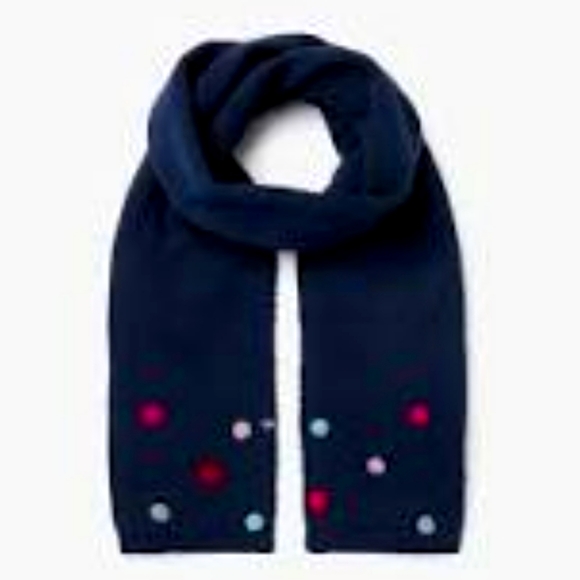 Joules Bella pom pom scarf French Navy - Picture 2 of 5